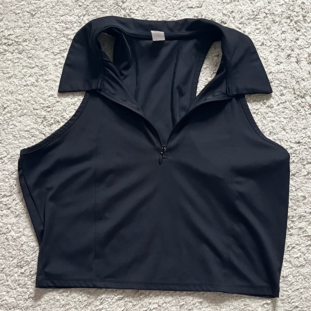 Old Navy Black Sleeveless Collared Top